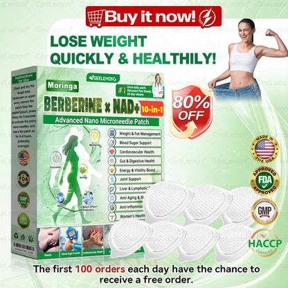 𝐆𝐞𝐞𝐋𝐞𝐦𝐨𝐧® 𝐌𝐨𝐫𝐢𝗻𝗴𝗮 · 𝐁𝐞𝐫𝐛𝗲𝗿𝗶𝗻𝗲 × 𝗡𝗔𝗗+ 𝟏𝟎 𝐢𝐧 𝟏 𝐀𝐝𝐯𝐚𝐧𝐜𝐞𝐝 𝗡𝗮𝗻𝗼 𝗠𝗶𝗰𝗿𝗼𝗻𝐞𝐞𝐝𝐥𝐞 𝐏𝐚𝐭𝗰𝗵(Just once a day, visible changes in 7 days) For obesity, cardiovascular health, diabetes, sleep apnea, thyroid gland, intestinal health, joint problems and more