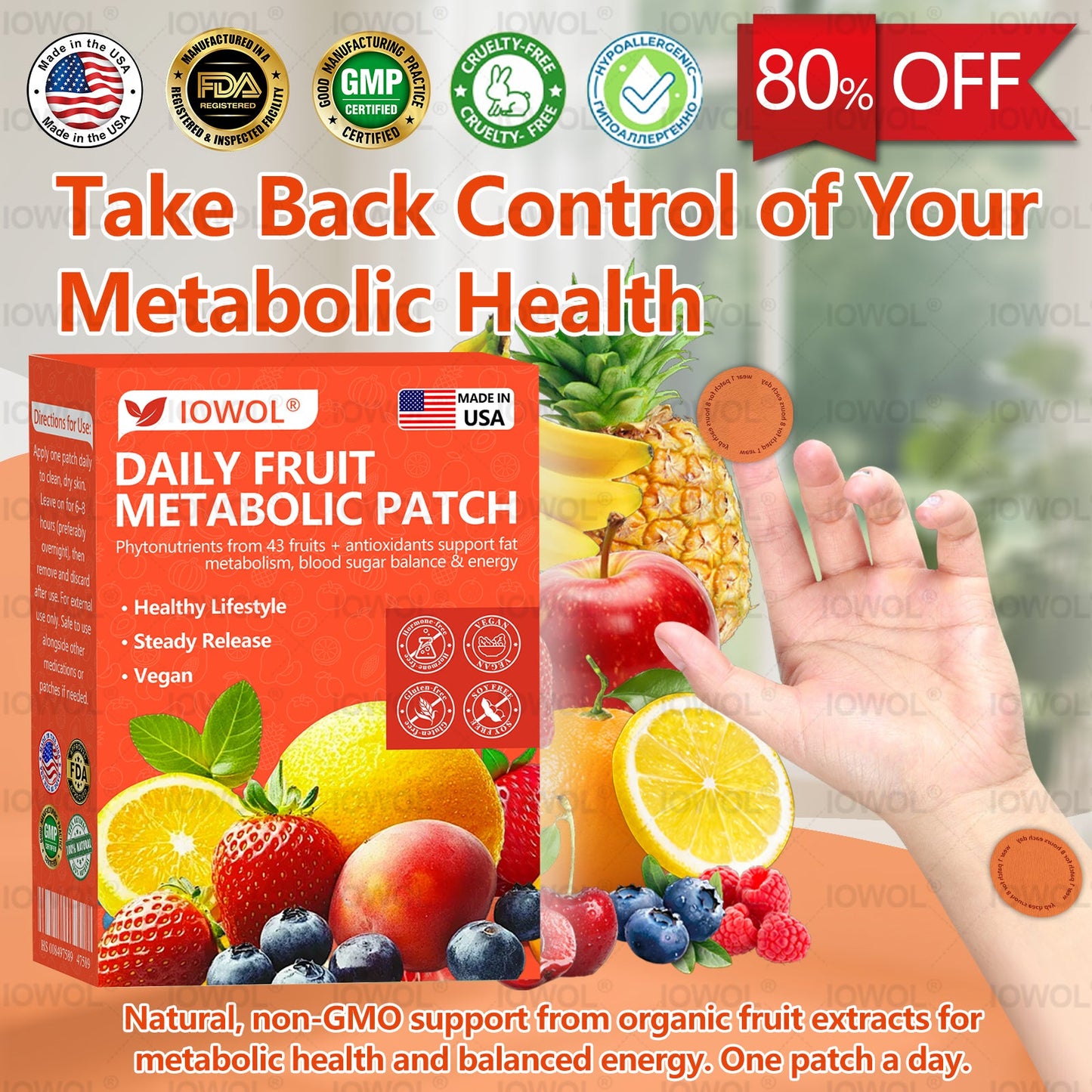 𝐎𝐟𝐟𝐢𝐜𝐢𝐚𝐥 𝐒𝐭𝐨𝐫𝐞 | 𝐈𝐎𝐖𝐎𝐋® 𝐃𝐚𝐢𝐥𝐲 𝐅𝐫𝐮𝐢𝐭 𝐌𝐞𝐭𝐚𝐛𝐨𝐥𝐢𝐜 𝐏𝐚𝐭𝐜𝐡 𝐮𝐬𝐞𝐬 𝐨𝐫𝐠𝐚𝐧𝐢𝐜 𝐟𝐫𝐮𝐢𝐭 𝐞𝐱𝐭𝐫𝐚𝐜𝐭𝐬 𝐚𝐧𝐝 𝐩𝐡𝐲𝐭𝐨𝐧𝐮𝐭𝐫𝐢𝐞𝐧𝐭𝐬 𝐟𝐫𝐨𝐦 𝟒𝟑 𝐟𝐫𝐮𝐢𝐭𝐬 𝐭𝐨 𝐬𝐮𝐩𝐩𝐨𝐫𝐭 𝐟𝐚𝐭 𝐦𝐞𝐭𝐚𝐛𝐨𝐥𝐢𝐬𝐦, 𝐛𝐚𝐥𝐚𝐧𝐜𝐞 𝐛𝐥𝐨𝐨𝐝 𝐬𝐮𝐠𝐚𝐫, 𝐚𝐧𝐝 𝐛𝐨𝐨𝐬𝐭 𝐞𝐧𝐞𝐫𝐠𝐲 𝐟𝐨𝐫 𝐚𝐥𝐥-𝐝𝐚𝐲 𝐰𝐞𝐥𝐥𝐧𝐞𝐬𝐬.