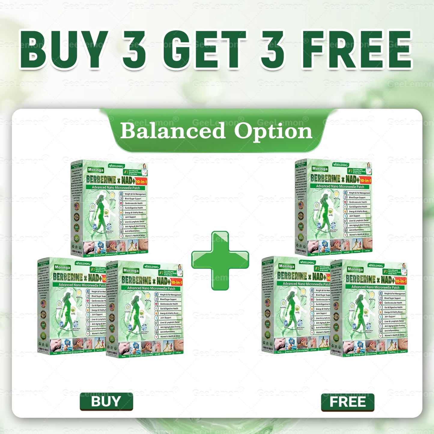 𝐆𝐞𝐞𝐋𝐞𝐦𝐨𝐧® 𝐌𝐨𝐫𝐢𝗻𝗴𝗮 · 𝐁𝐞𝐫𝐛𝗲𝗿𝗶𝗻𝗲 × 𝗡𝗔𝗗+ 𝟏𝟎 𝐢𝐧 𝟏 𝐀𝐝𝐯𝐚𝐧𝐜𝐞𝐝 𝗡𝗮𝗻𝗼 𝗠𝗶𝗰𝗿𝗼𝗻𝐞𝐞𝐝𝐥𝐞 𝐏𝐚𝐭𝗰𝗵(Just once a day, visible changes in 7 days) For obesity, cardiovascular health, diabetes, sleep apnea, thyroid gland, intestinal health, joint problems and more